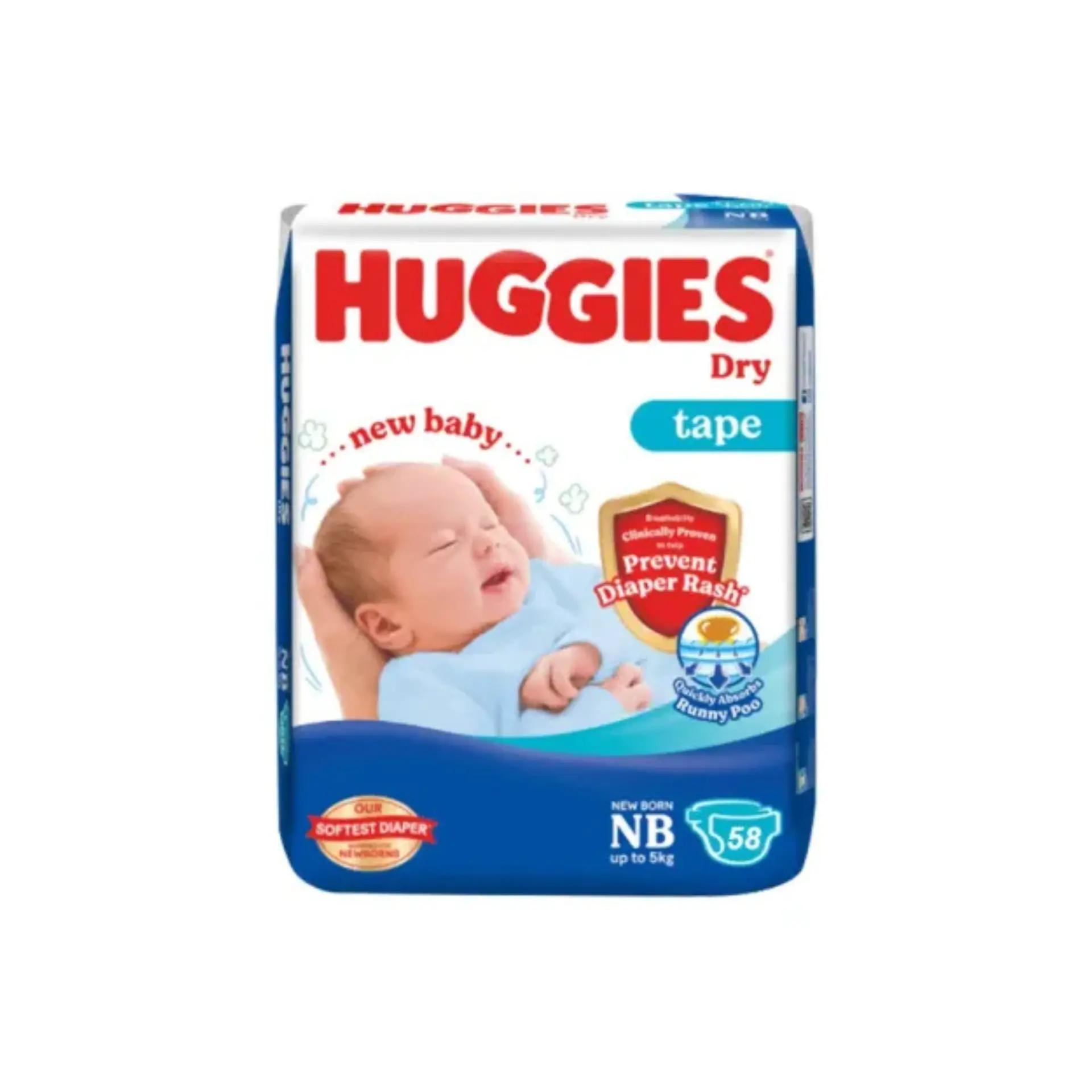 Huggies Dry Tape Baby Diaper (0-5kg) - NB58